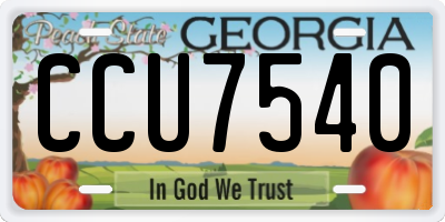GA license plate CCU7540