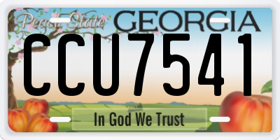 GA license plate CCU7541