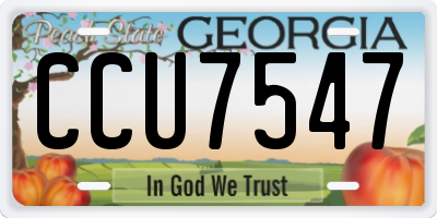 GA license plate CCU7547