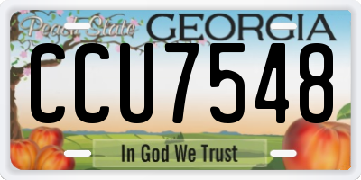 GA license plate CCU7548