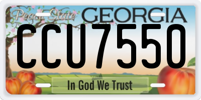 GA license plate CCU7550