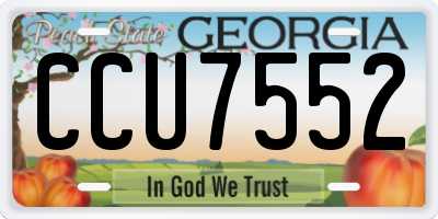 GA license plate CCU7552