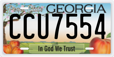 GA license plate CCU7554