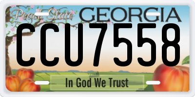 GA license plate CCU7558