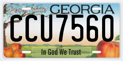 GA license plate CCU7560