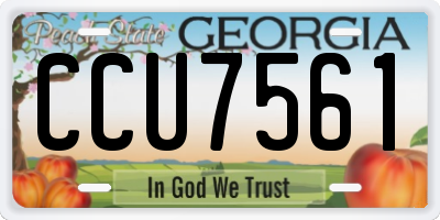 GA license plate CCU7561