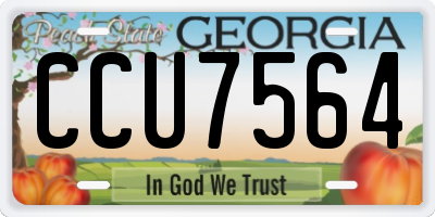 GA license plate CCU7564