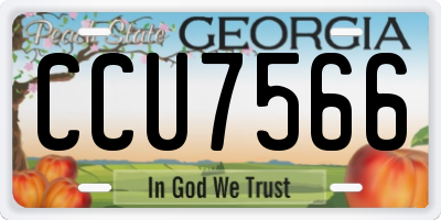 GA license plate CCU7566