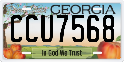 GA license plate CCU7568