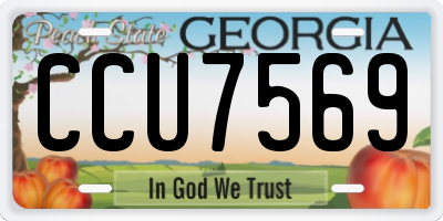 GA license plate CCU7569