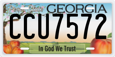 GA license plate CCU7572