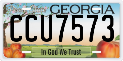 GA license plate CCU7573