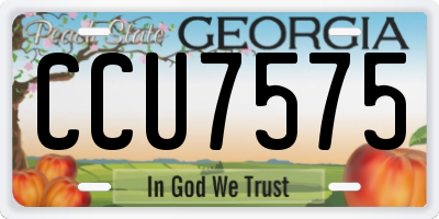 GA license plate CCU7575