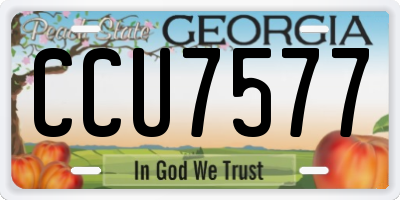GA license plate CCU7577