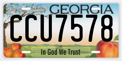 GA license plate CCU7578