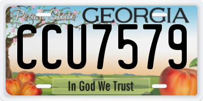 GA license plate CCU7579