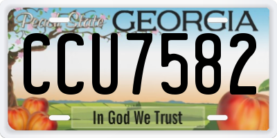 GA license plate CCU7582