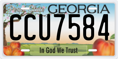 GA license plate CCU7584