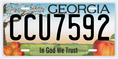GA license plate CCU7592