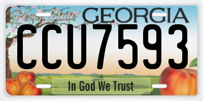 GA license plate CCU7593