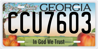 GA license plate CCU7603