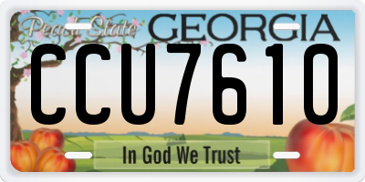 GA license plate CCU7610