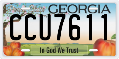 GA license plate CCU7611
