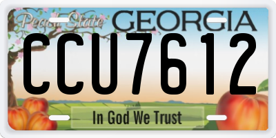 GA license plate CCU7612
