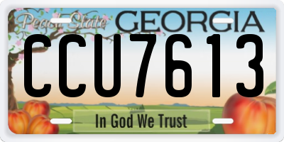 GA license plate CCU7613