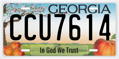 GA license plate CCU7614
