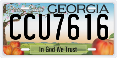 GA license plate CCU7616