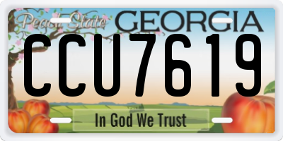 GA license plate CCU7619