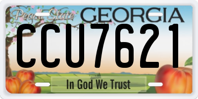 GA license plate CCU7621