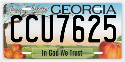 GA license plate CCU7625