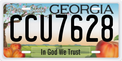 GA license plate CCU7628