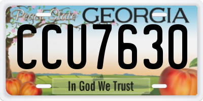 GA license plate CCU7630