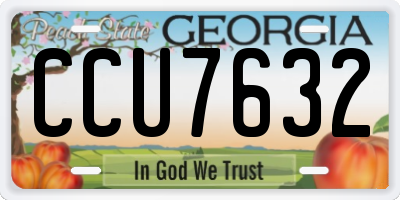 GA license plate CCU7632