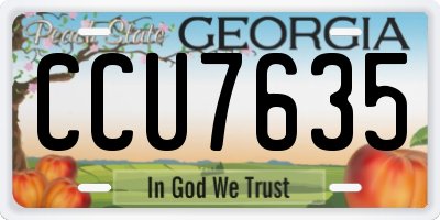 GA license plate CCU7635