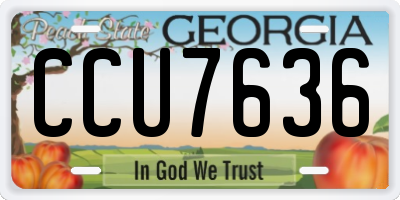 GA license plate CCU7636