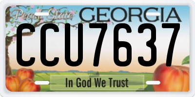GA license plate CCU7637