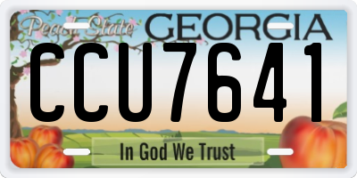 GA license plate CCU7641