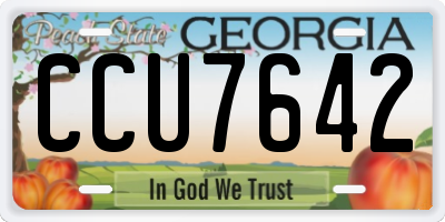 GA license plate CCU7642