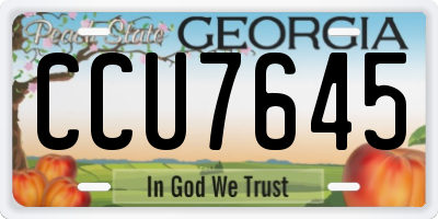 GA license plate CCU7645