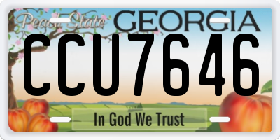 GA license plate CCU7646
