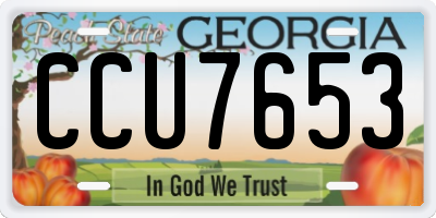 GA license plate CCU7653