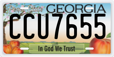 GA license plate CCU7655