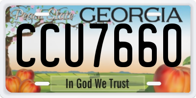 GA license plate CCU7660