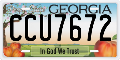 GA license plate CCU7672