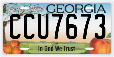 GA license plate CCU7673