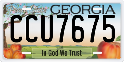 GA license plate CCU7675